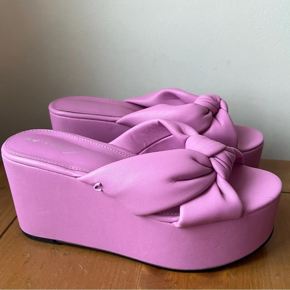 Circus NY Sam Edelman Women’s Grady Wedge Fiji Flower Pink Slide Sandal 8